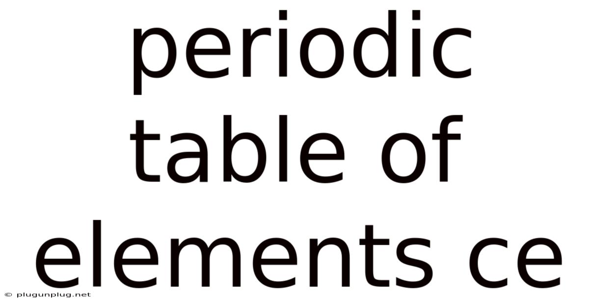 Periodic Table Of Elements Ce