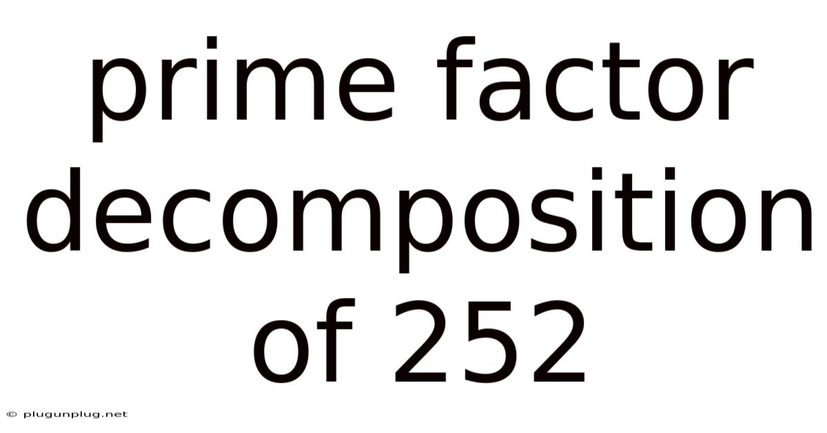 Prime Factor Decomposition Of 252