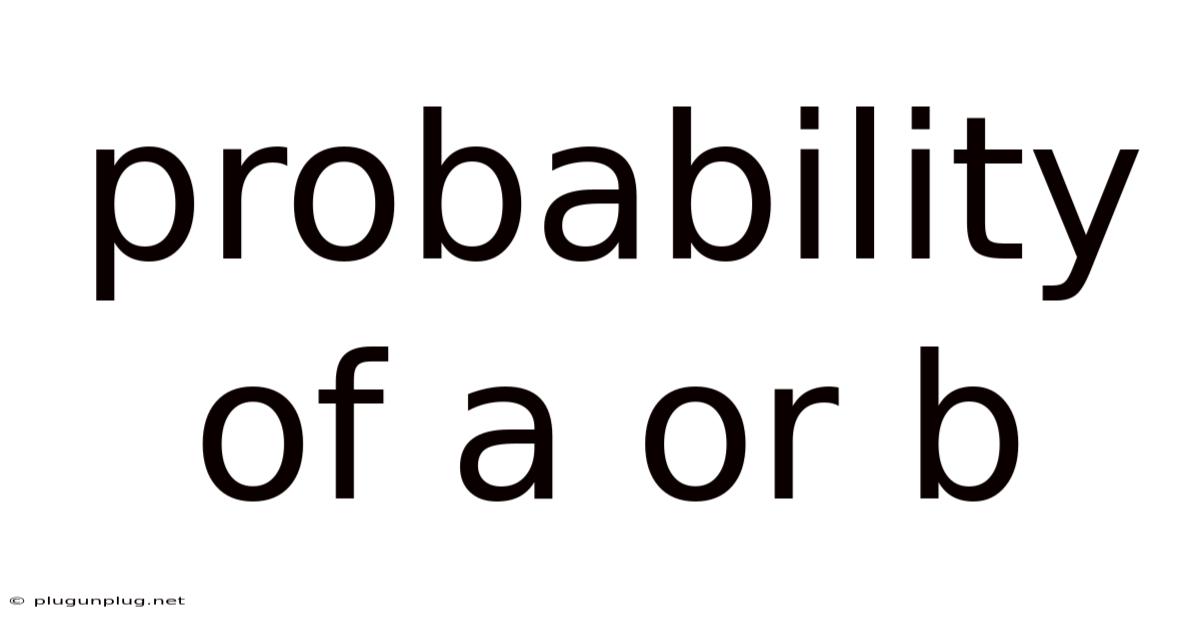 Probability Of A Or B