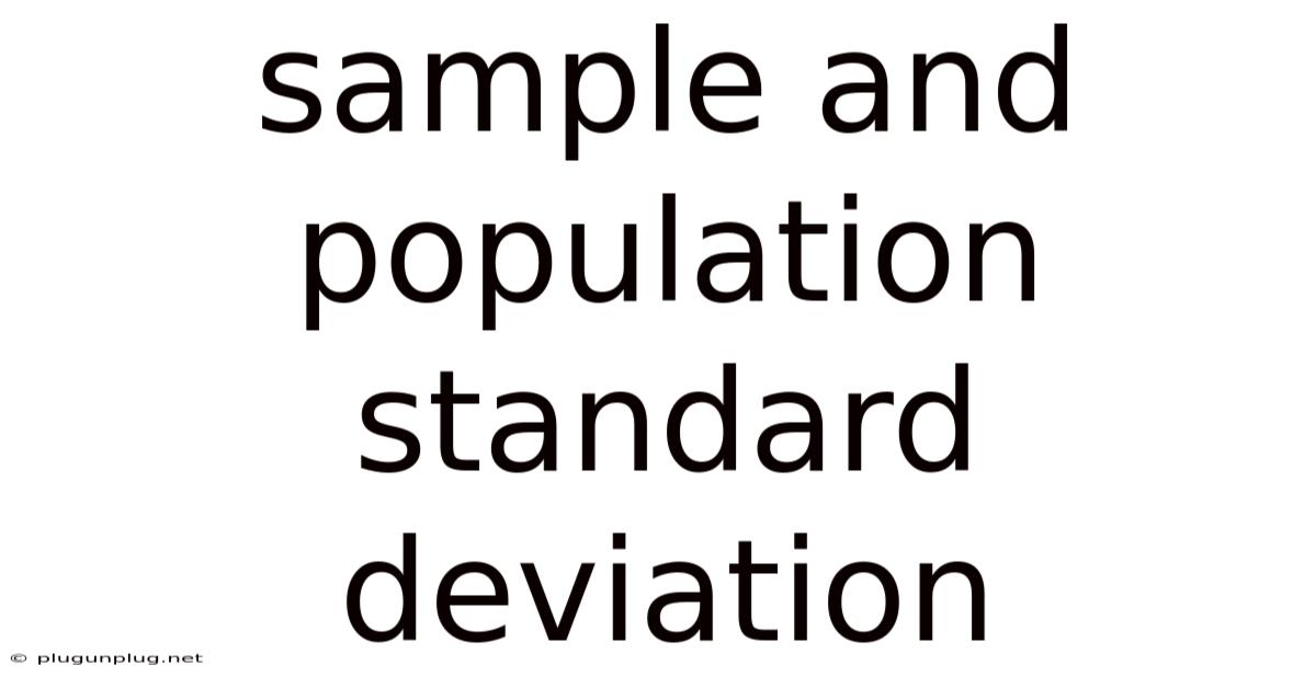 Sample And Population Standard Deviation