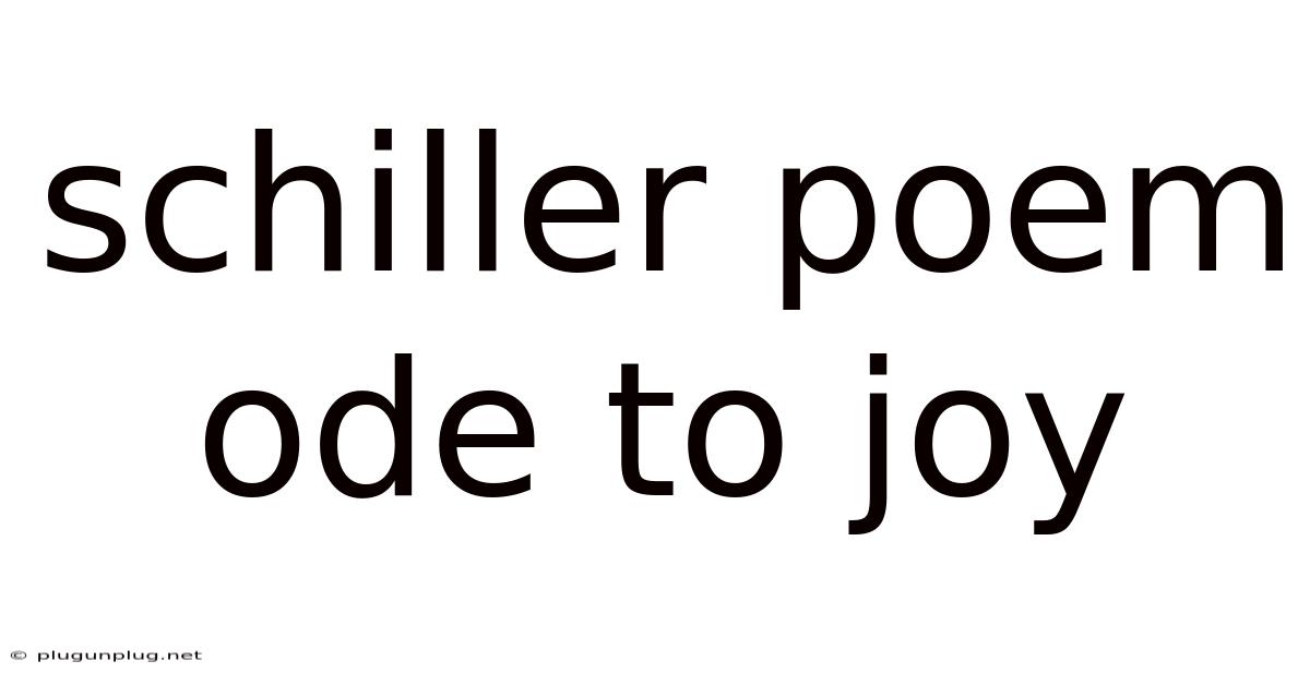 Schiller Poem Ode To Joy