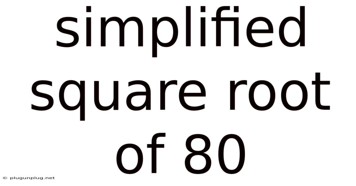 Simplified Square Root Of 80