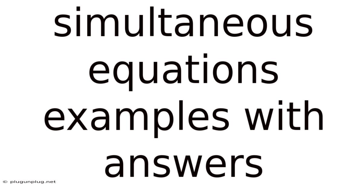 Simultaneous Equations Examples With Answers