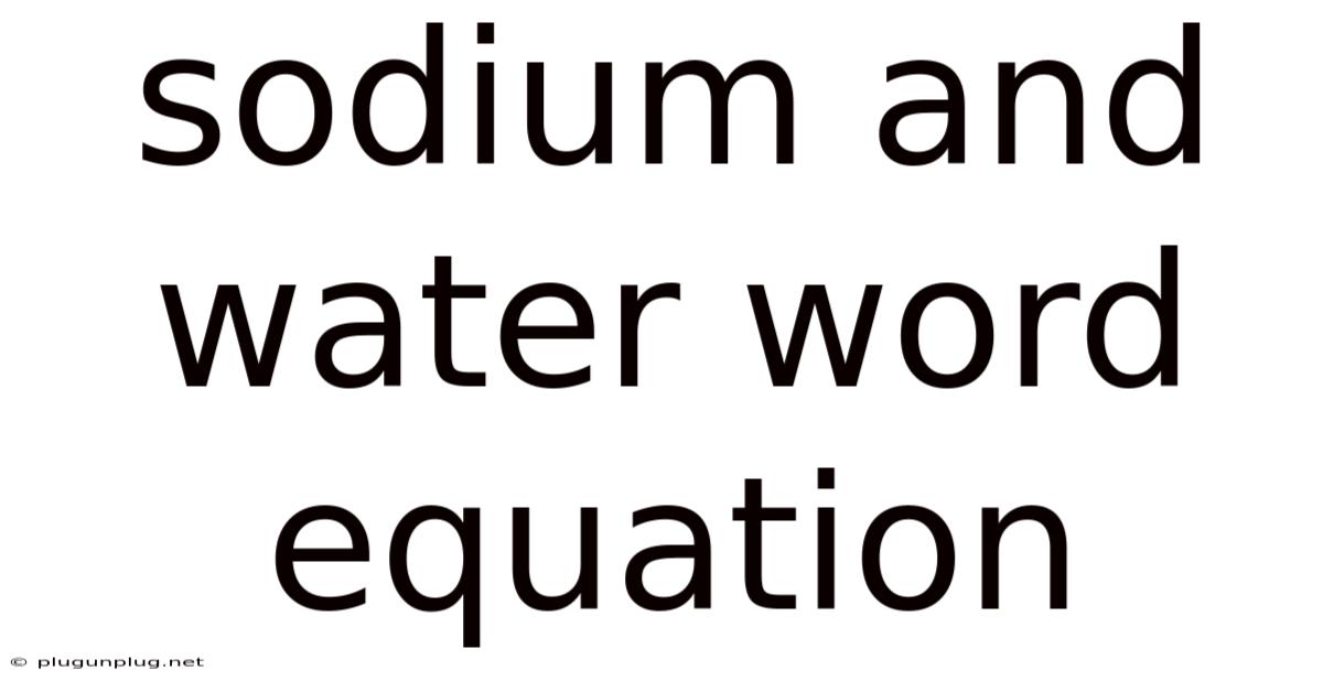 Sodium And Water Word Equation