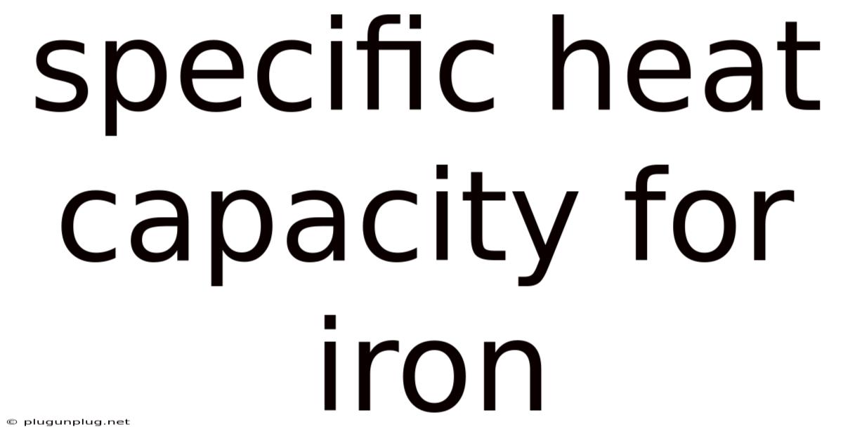 Specific Heat Capacity For Iron