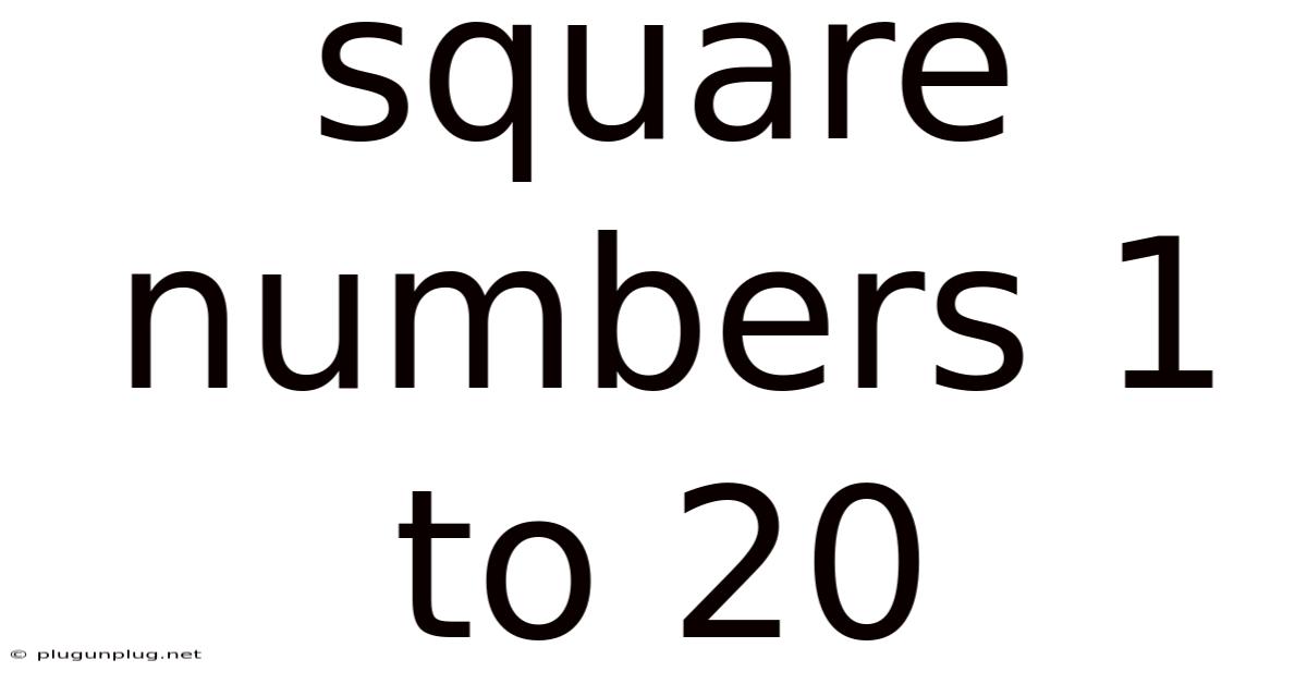 Square Numbers 1 To 20