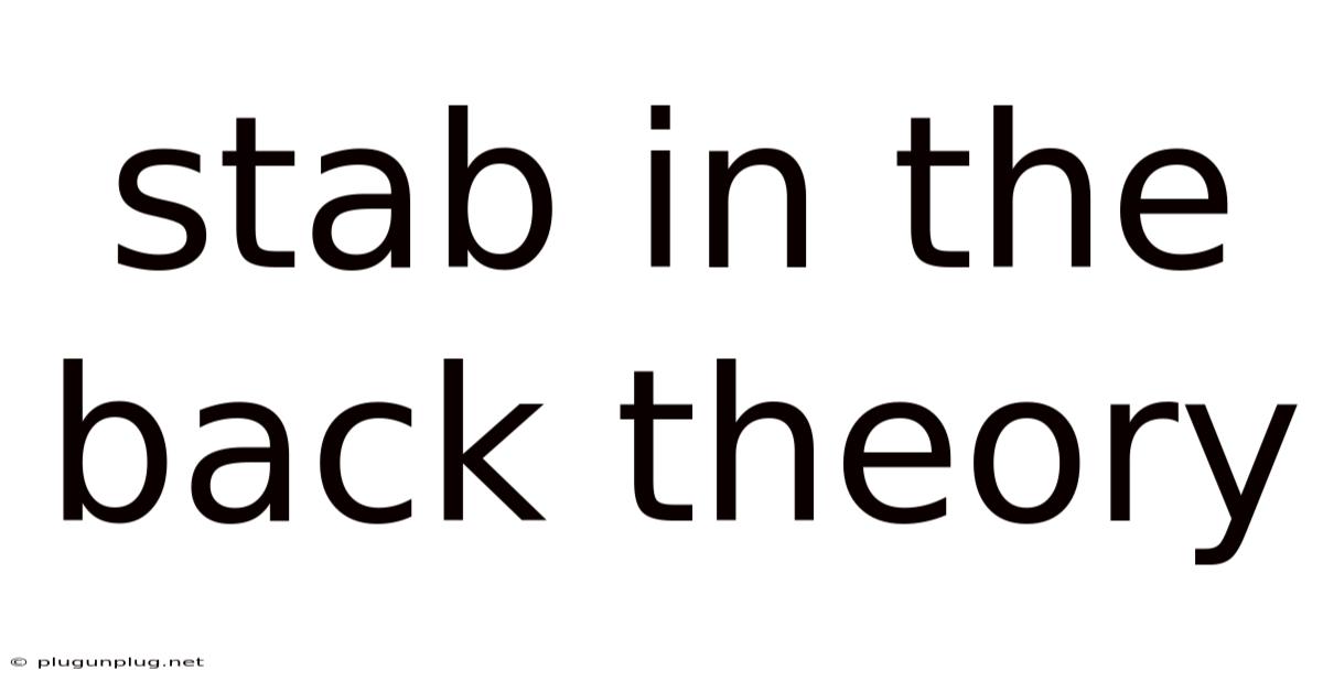 Stab In The Back Theory