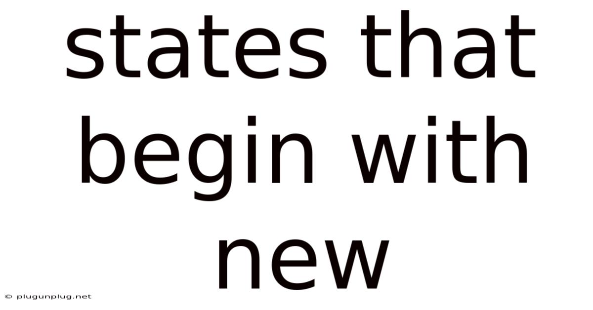States That Begin With New