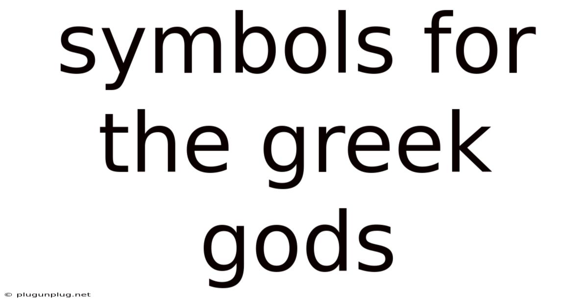 Symbols For The Greek Gods