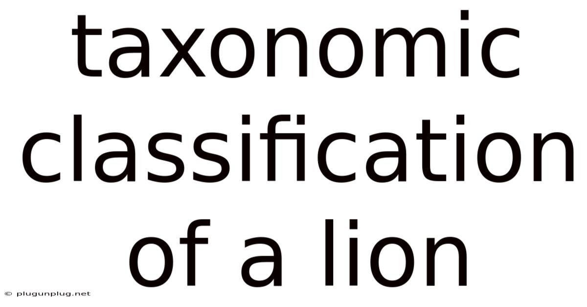 Taxonomic Classification Of A Lion