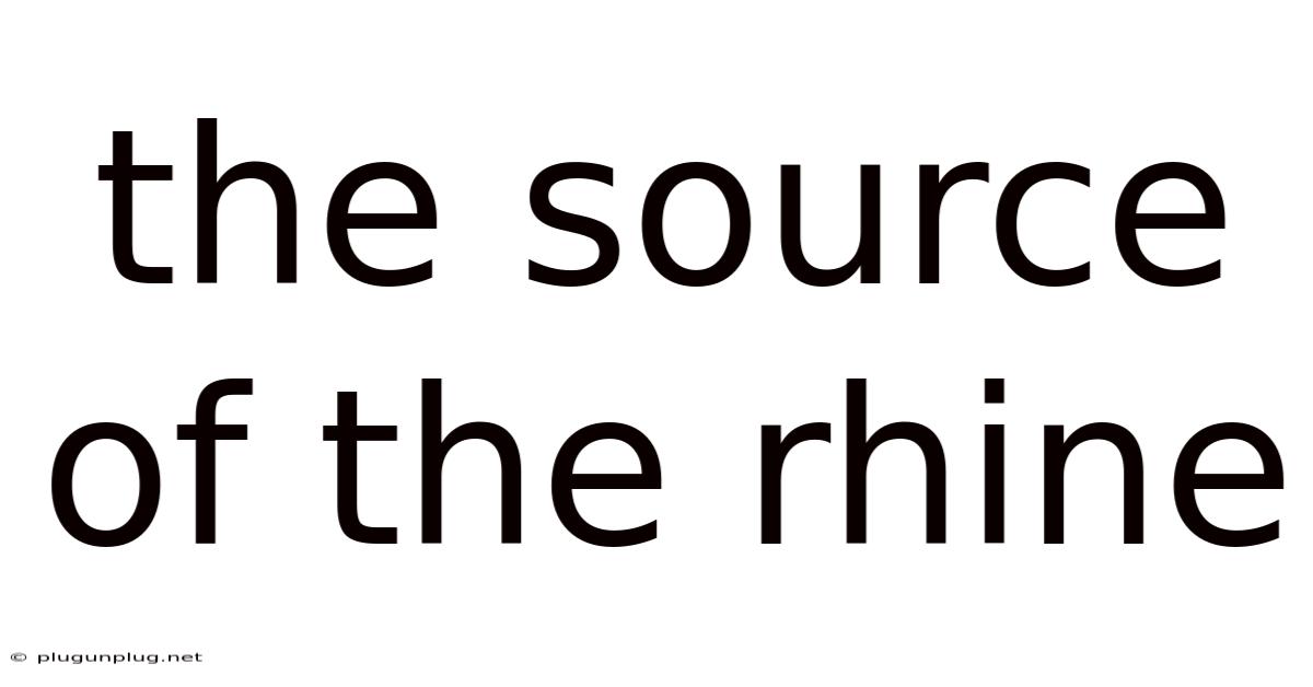 The Source Of The Rhine