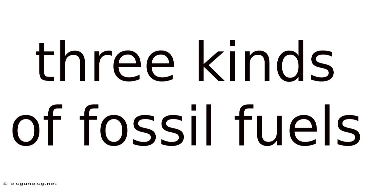 Three Kinds Of Fossil Fuels