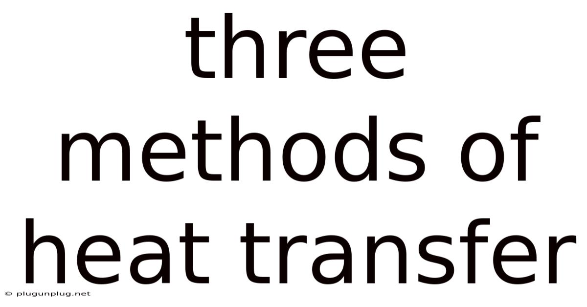 Three Methods Of Heat Transfer