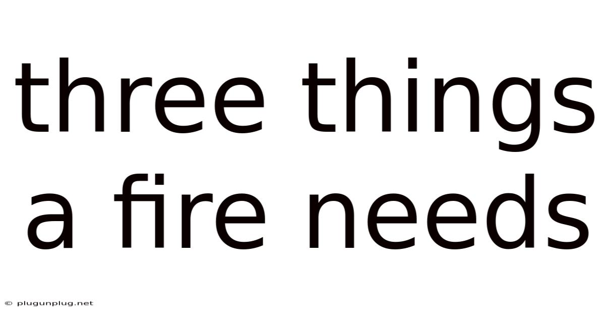 Three Things A Fire Needs