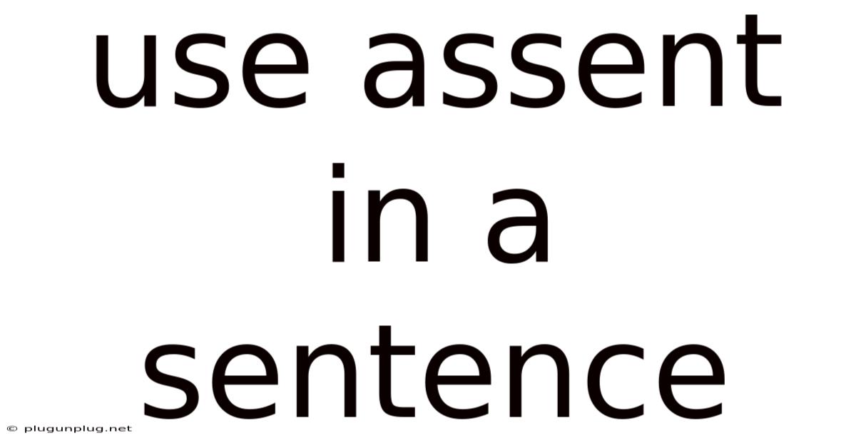 Use Assent In A Sentence