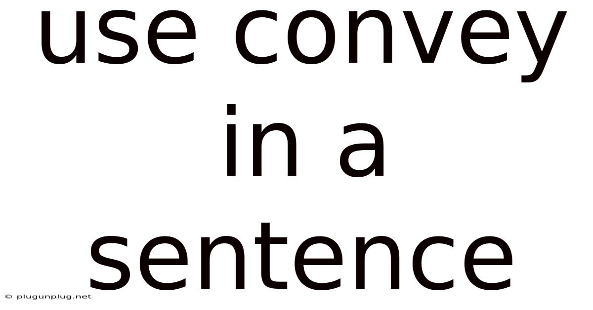 Use Convey In A Sentence