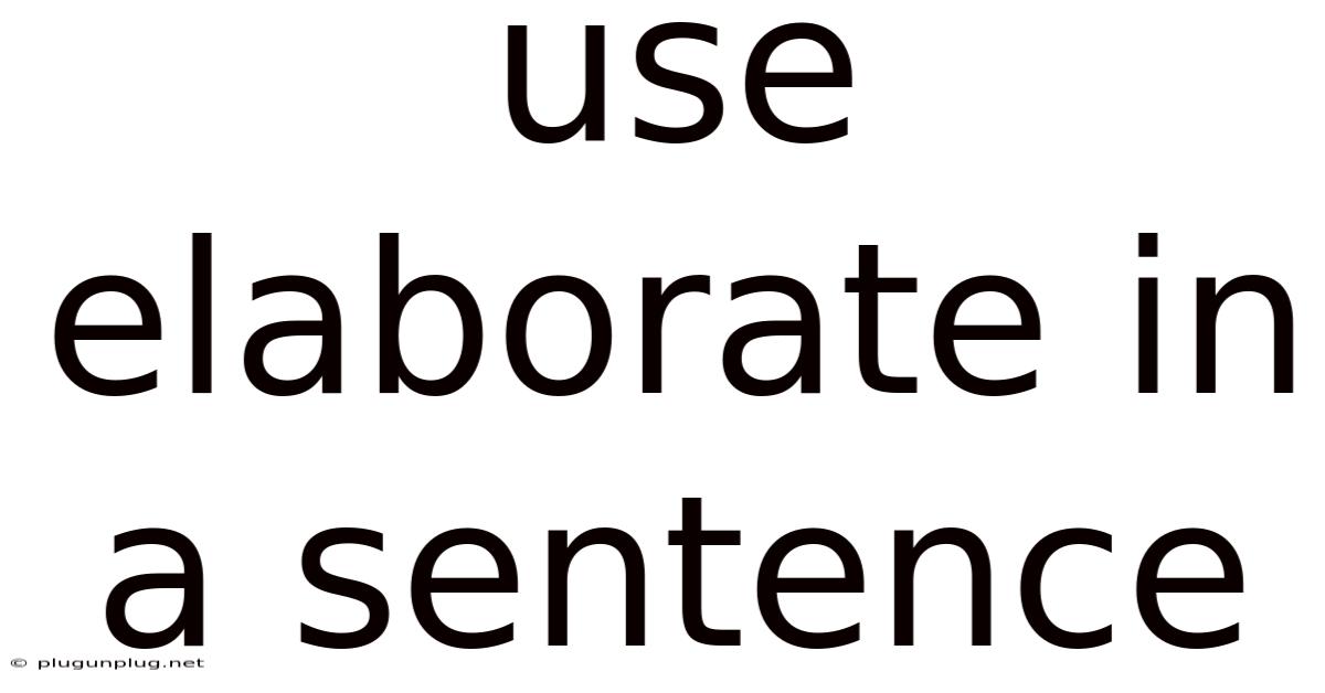 Use Elaborate In A Sentence