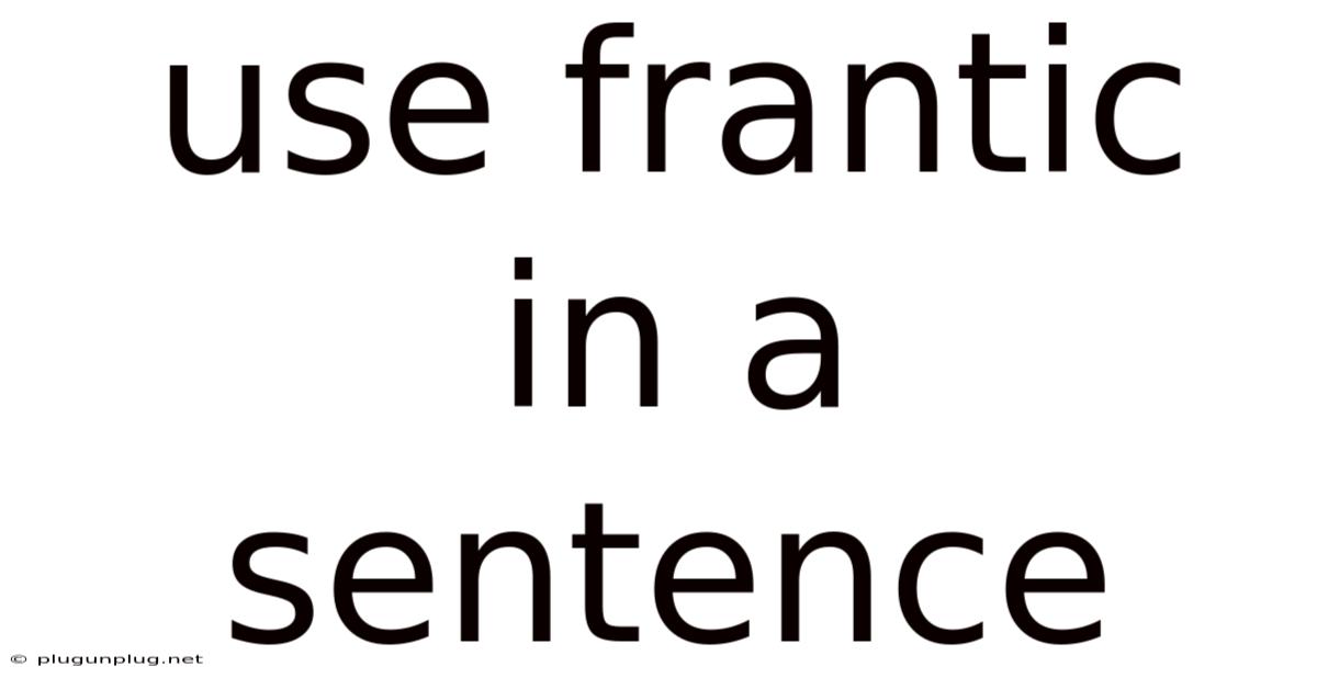 Use Frantic In A Sentence