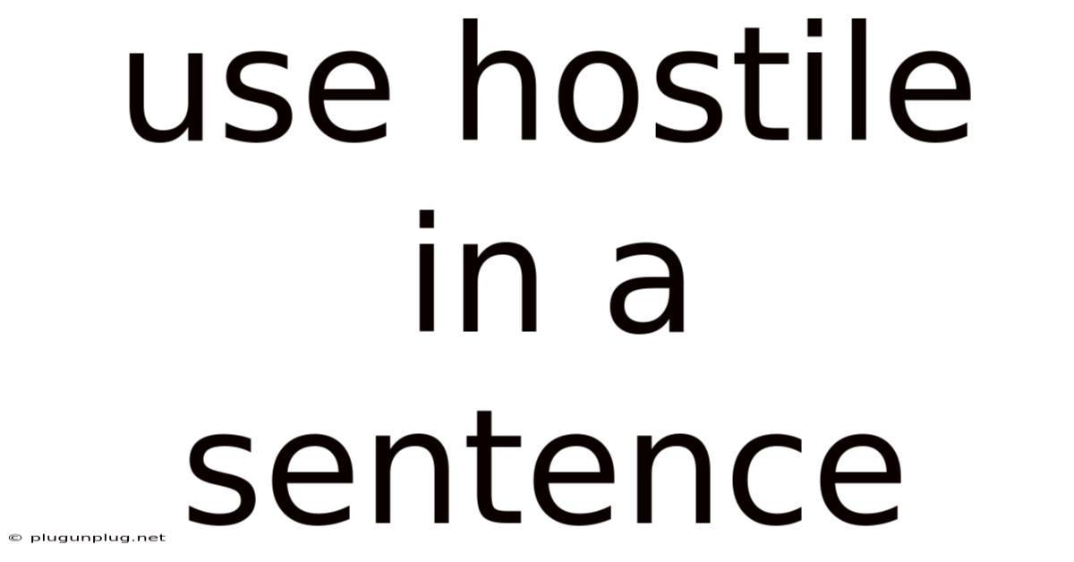 Use Hostile In A Sentence