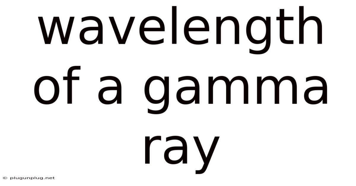Wavelength Of A Gamma Ray