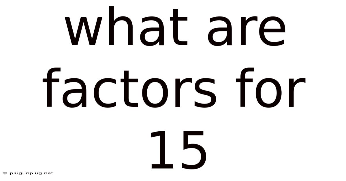 What Are Factors For 15