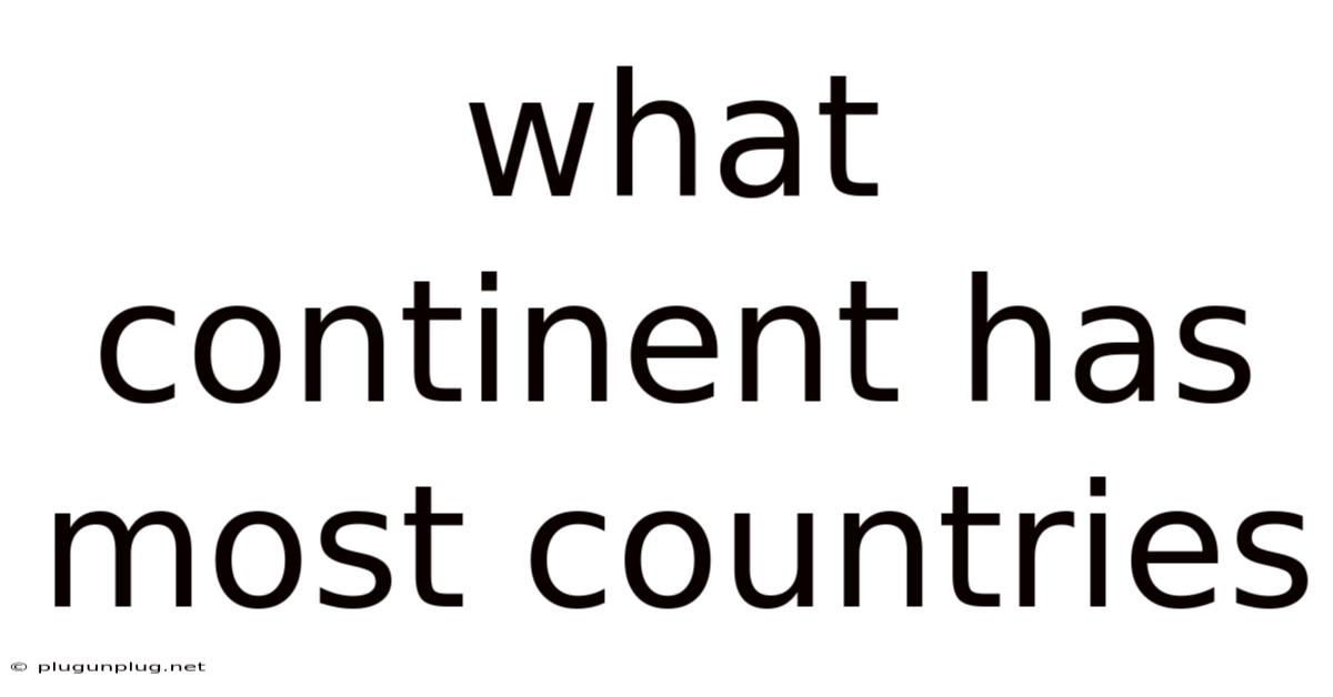 What Continent Has Most Countries