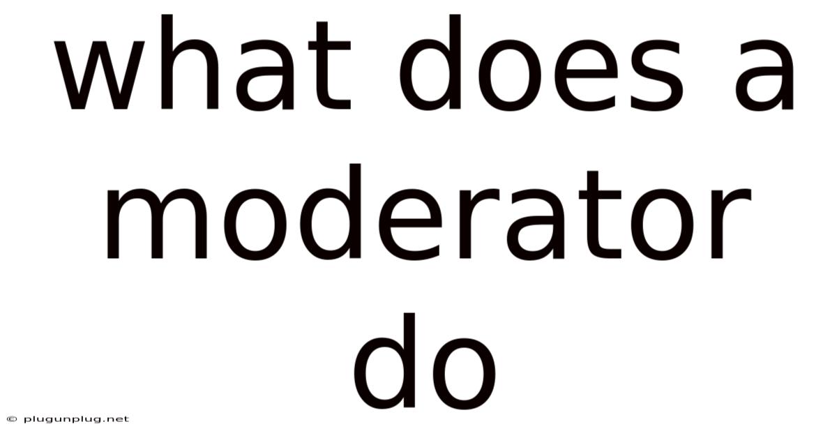 What Does A Moderator Do