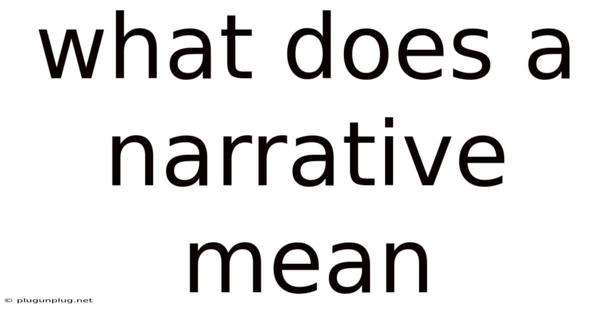 What Does A Narrative Mean