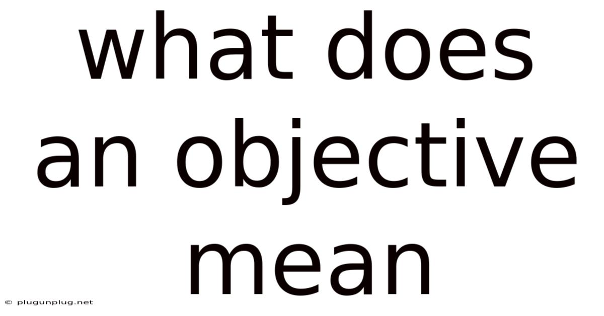 What Does An Objective Mean