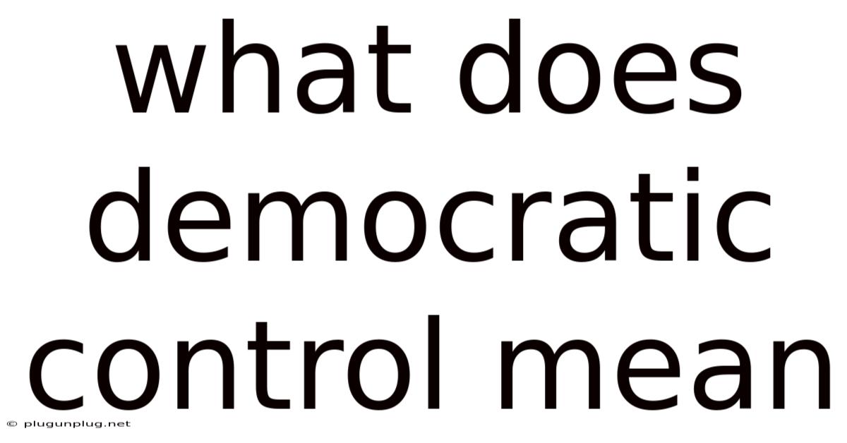 What Does Democratic Control Mean