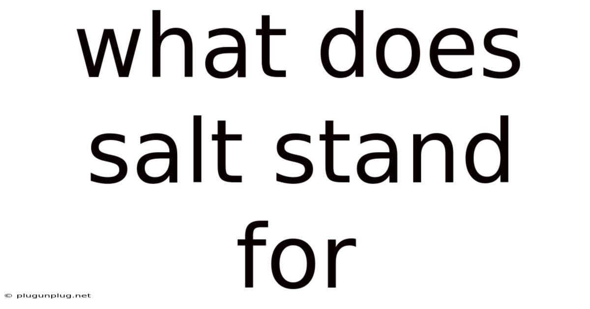 What Does Salt Stand For