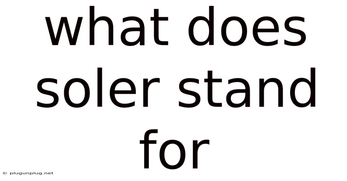 What Does Soler Stand For