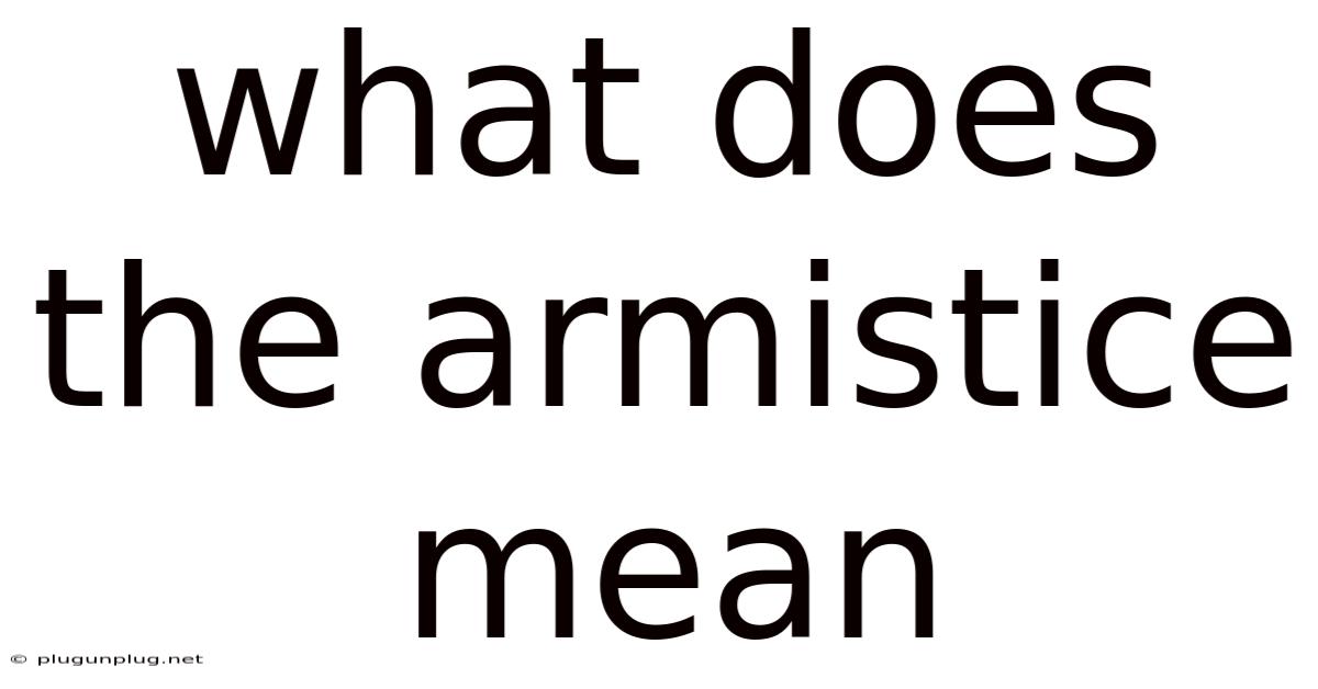 What Does The Armistice Mean