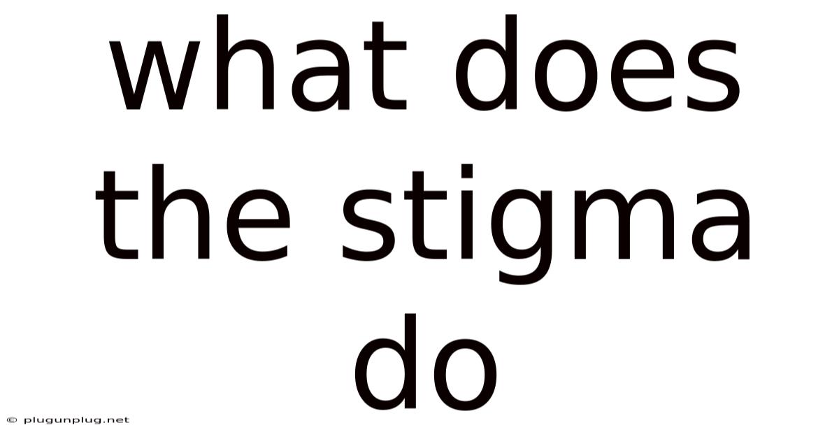 What Does The Stigma Do