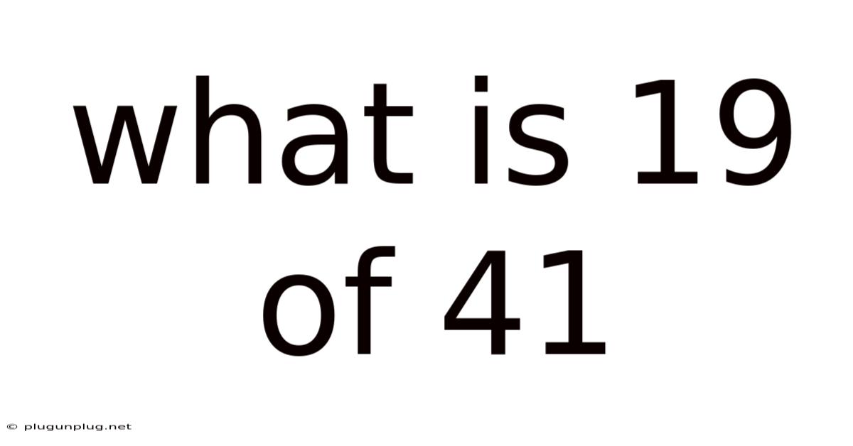 What Is 19 Of 41
