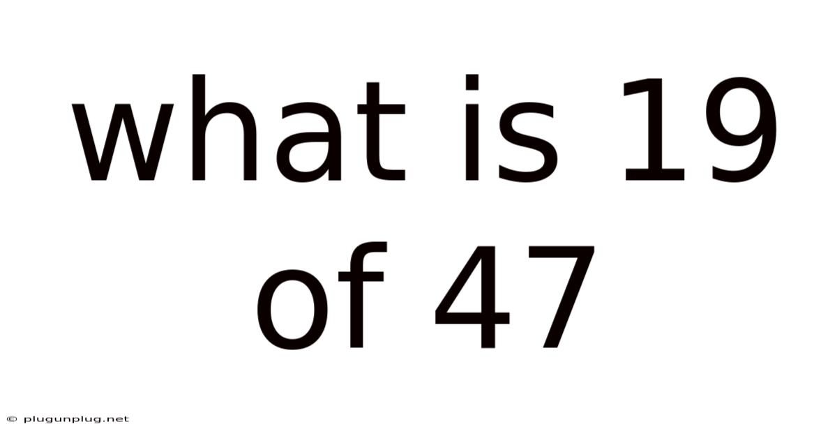 What Is 19 Of 47