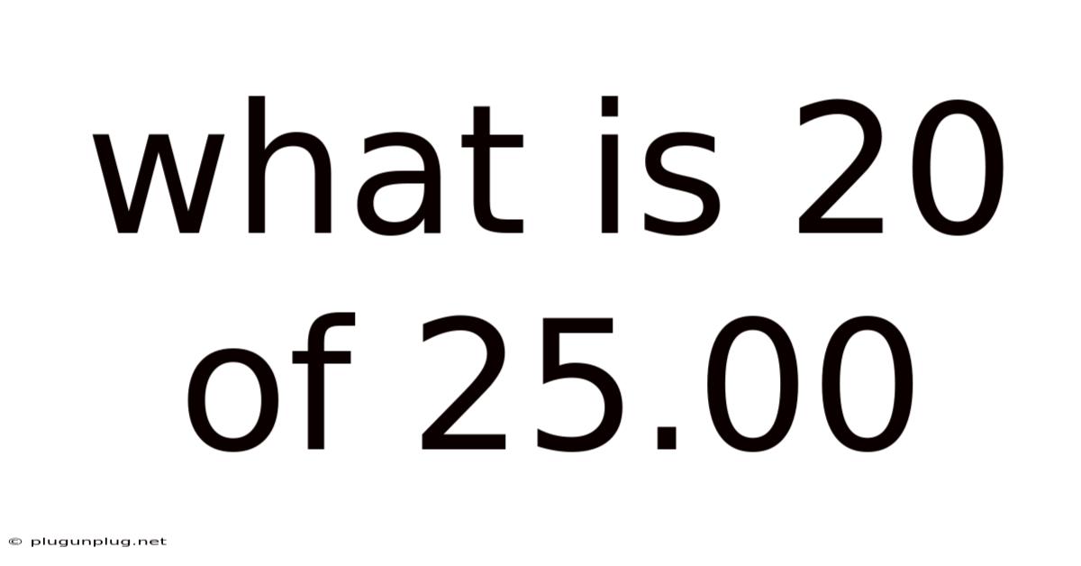 What Is 20 Of 25.00