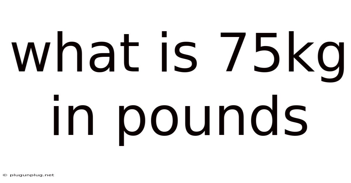What Is 75kg In Pounds
