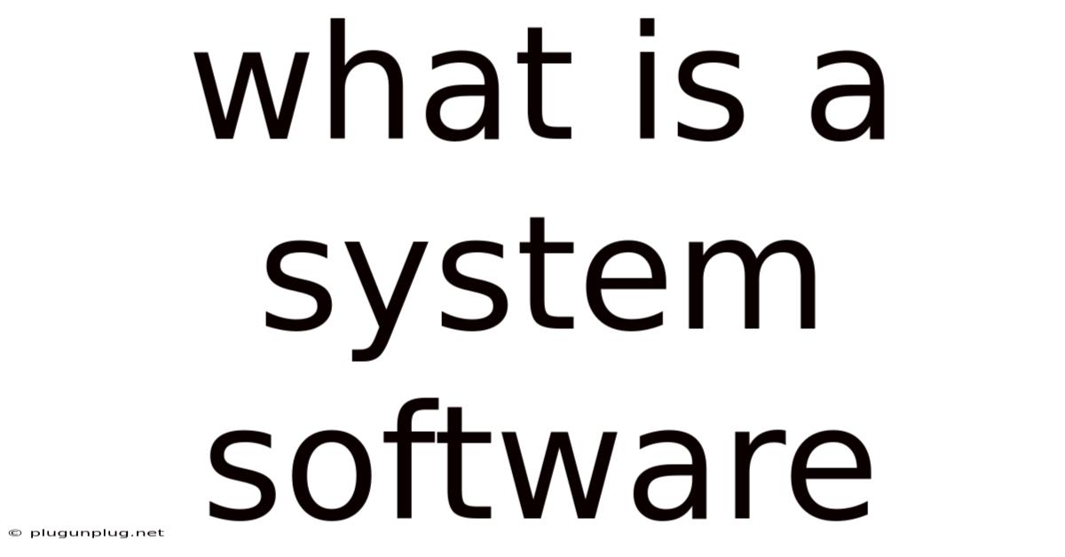 What Is A System Software