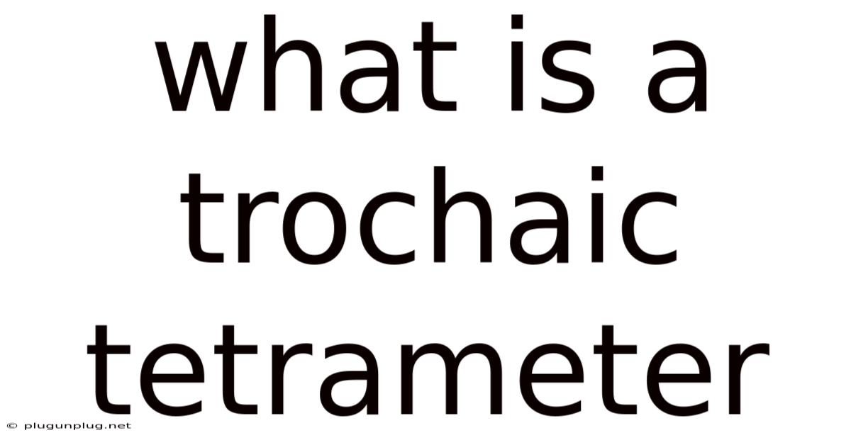 What Is A Trochaic Tetrameter