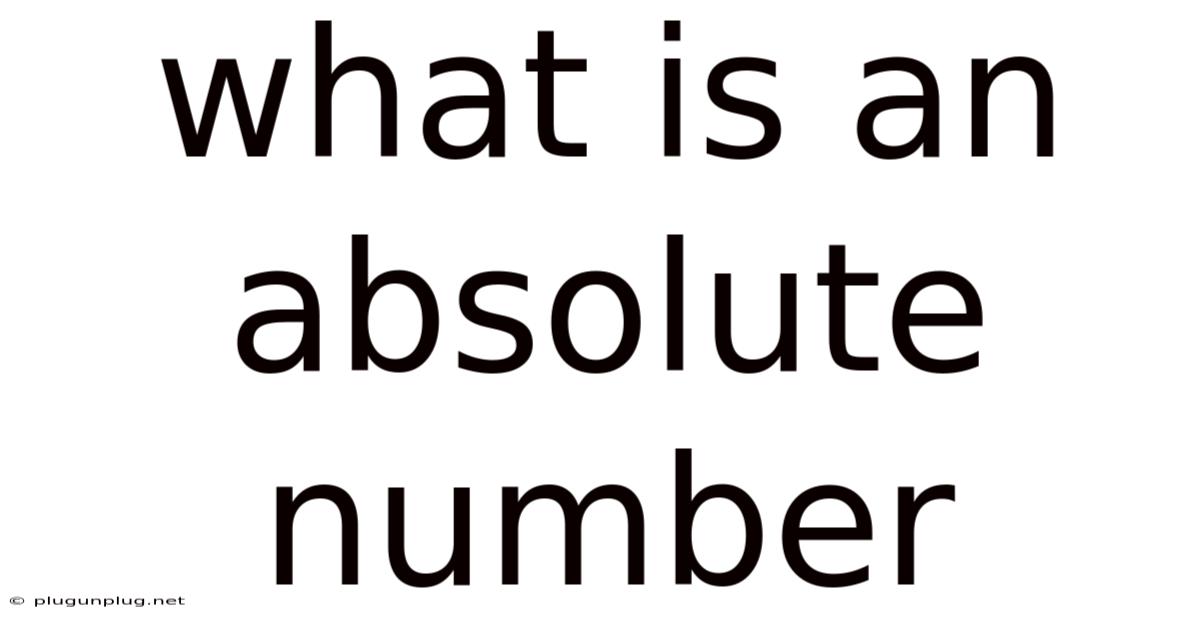 What Is An Absolute Number