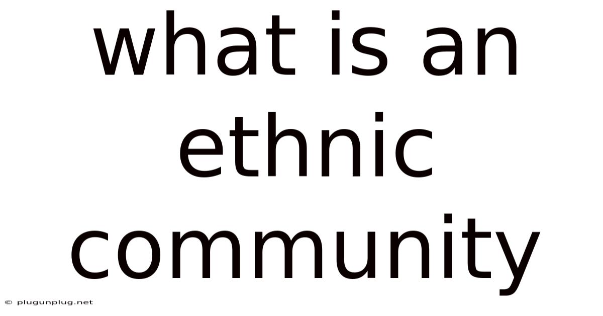 What Is An Ethnic Community