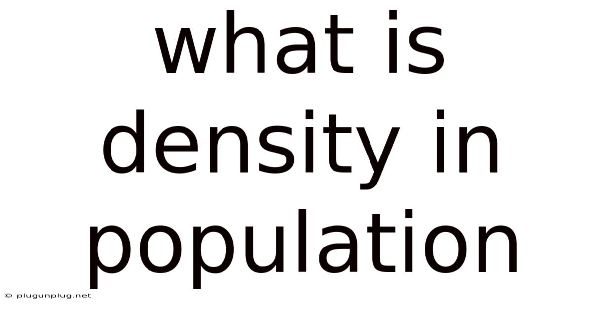 What Is Density In Population