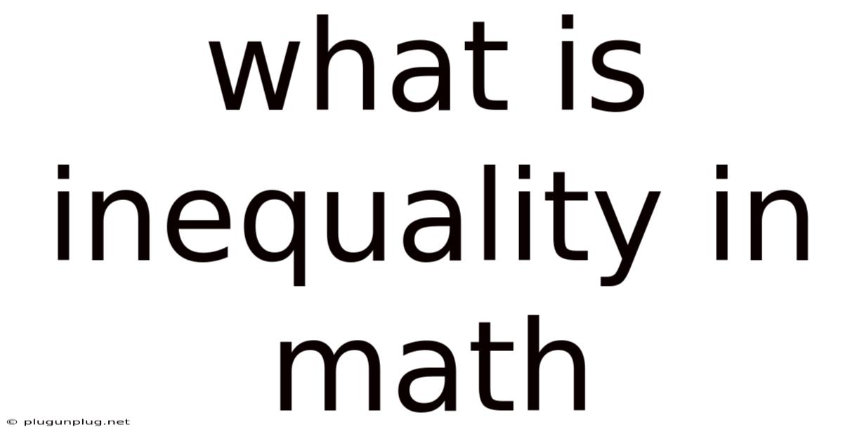 What Is Inequality In Math