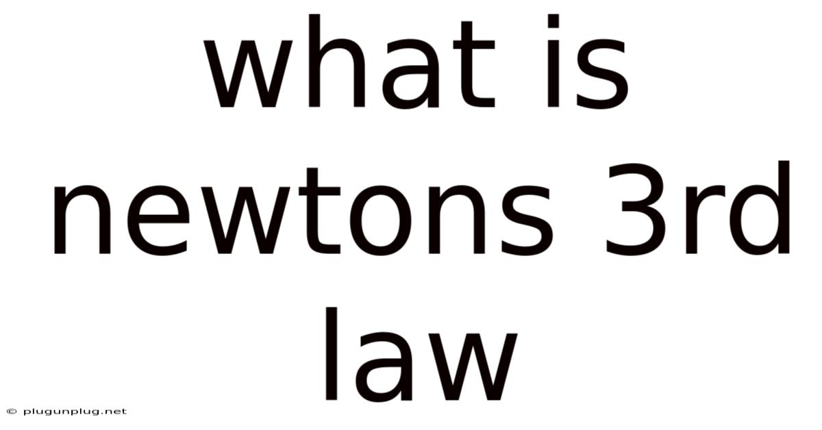 What Is Newtons 3rd Law