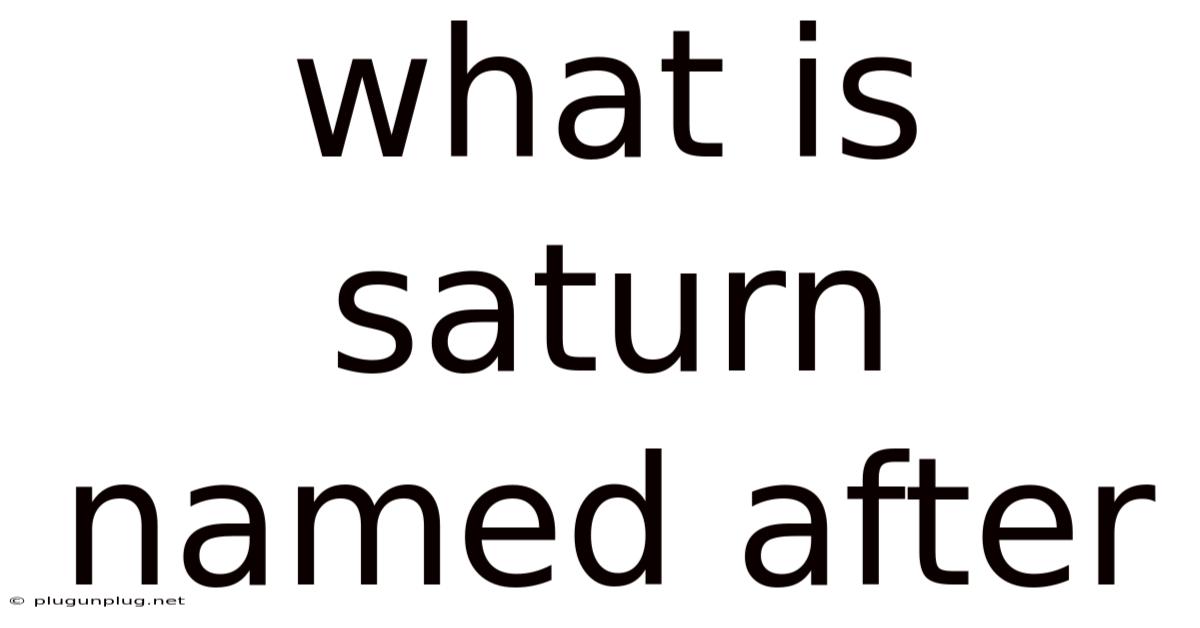 What Is Saturn Named After