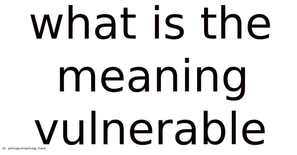 What Is The Meaning Vulnerable