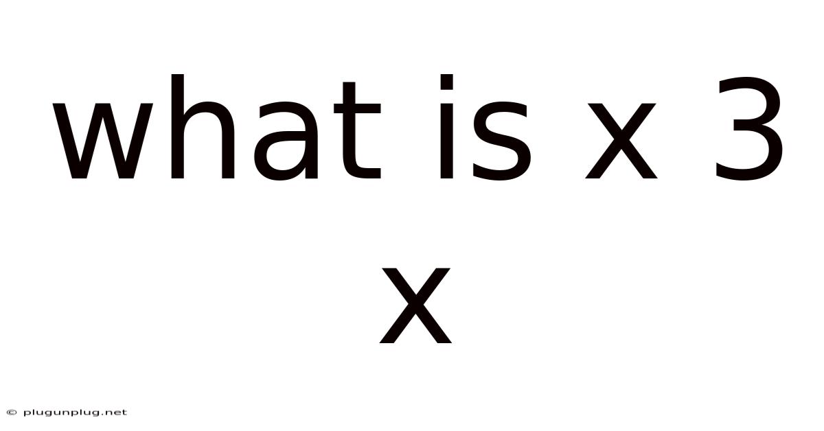 What Is X 3 X