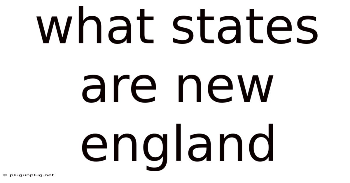 What States Are New England