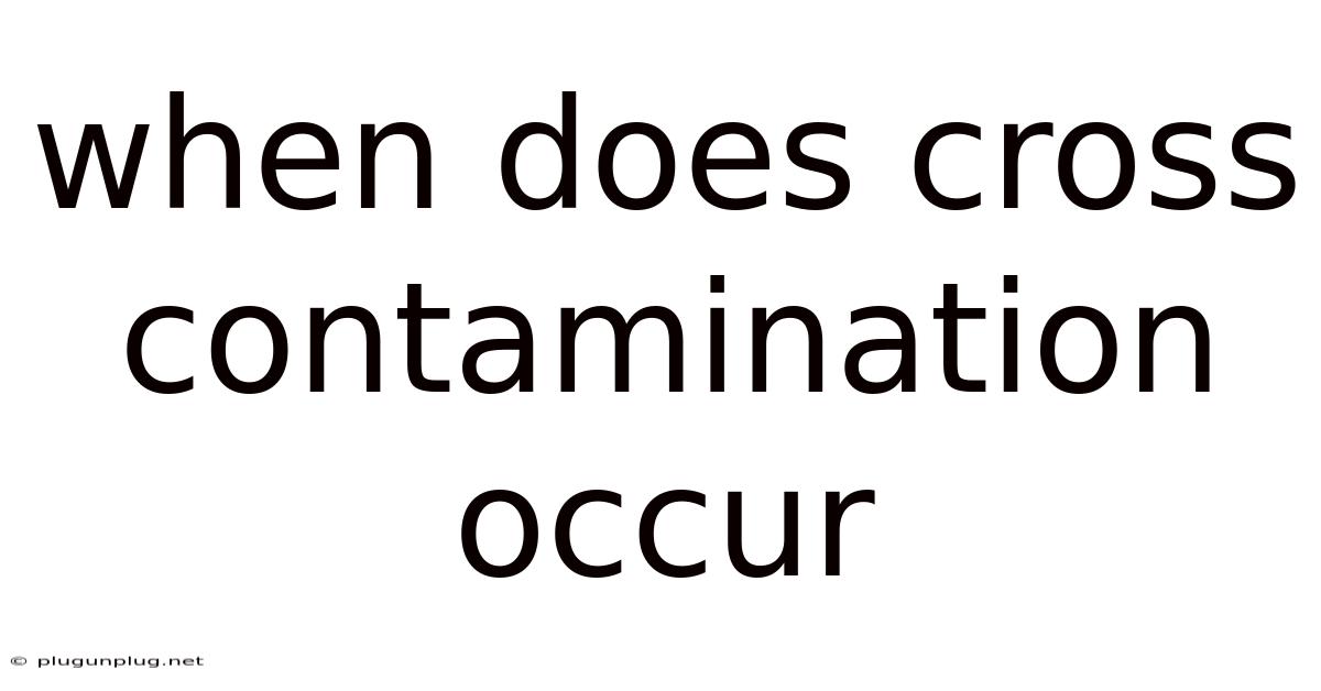When Does Cross Contamination Occur